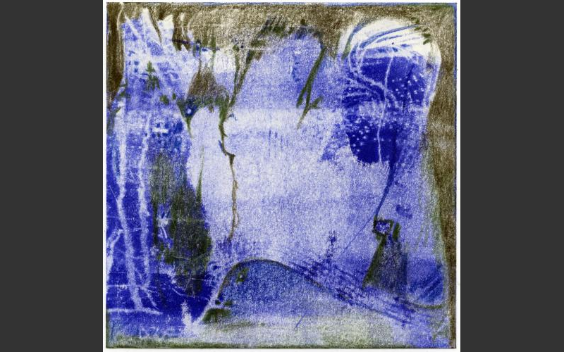 Blueprint № 20 2015<br />Monotypie, Farbstife auf Papier, 15 X 15 cm - BLUEPRINT